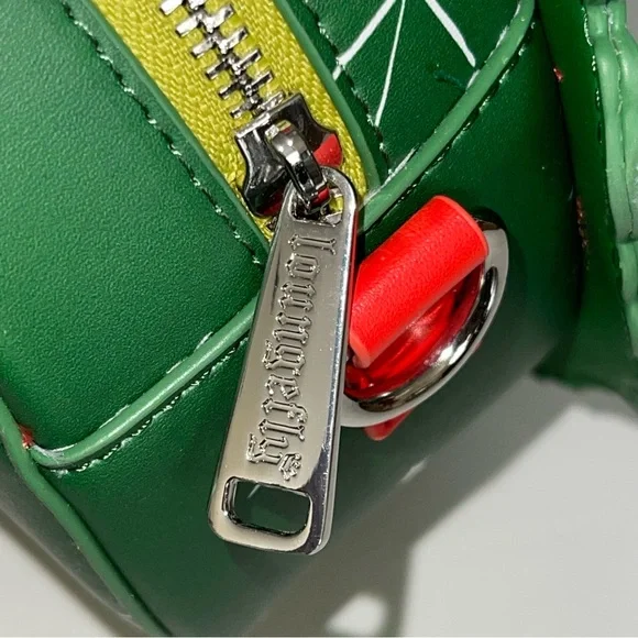 Dr. Seuss' How the Grinch Stole Christmas Wreath Crossbody Bag Red Green - Picture 10 of 12